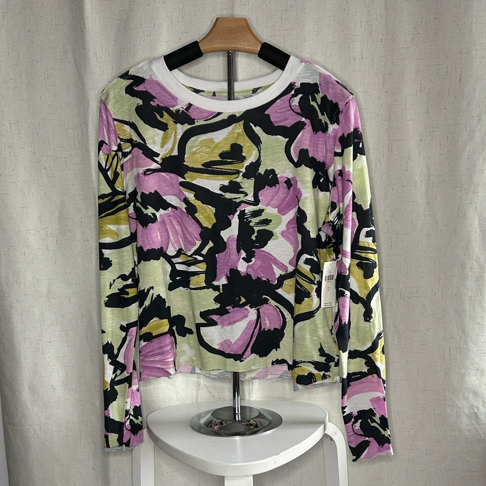 Anthropologie Multicolor Floral Long Sleeve Tee